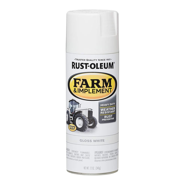 RUST-OLEUM Farm Equipment Spray Paint Gloss White 340g Aerosol