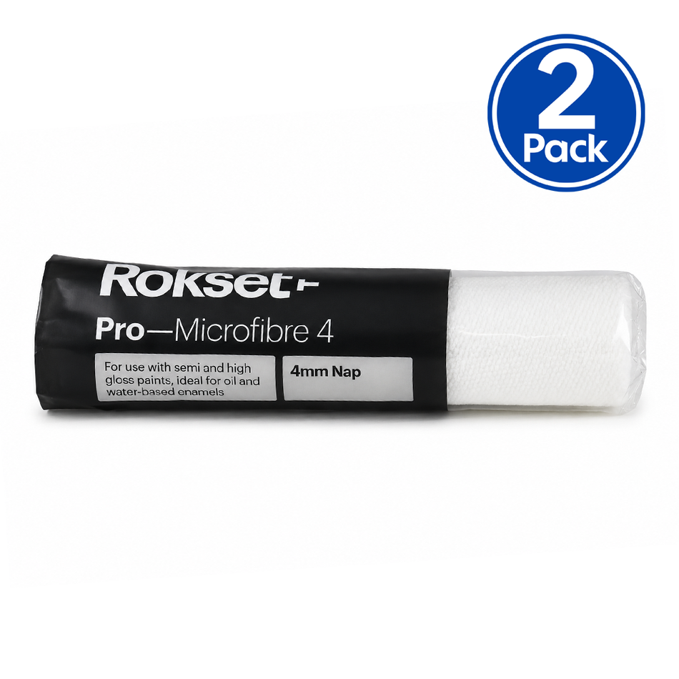 ROKSET Pro Microfibre Roller Cover 230mm 4mm Nap 2 Pack