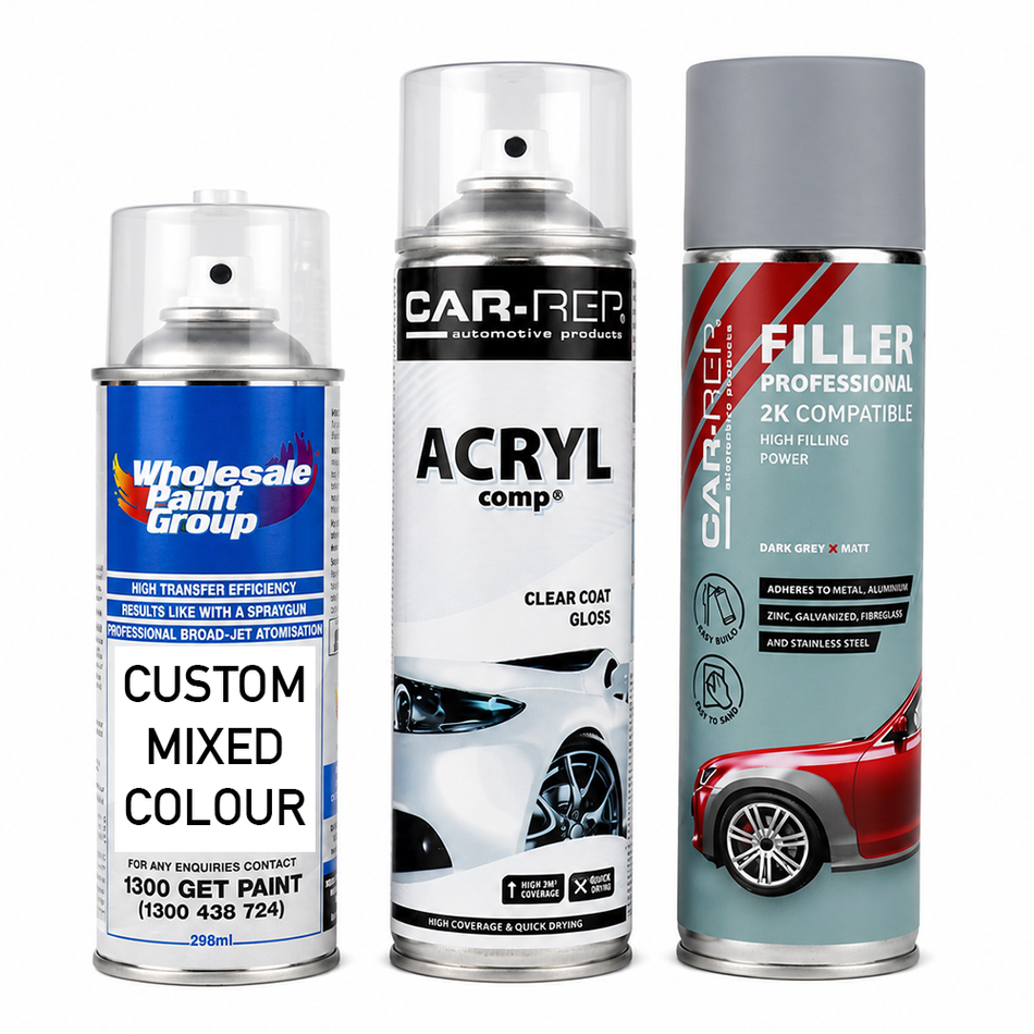 Automotive Touch Up Spray Can Choose Your Colour + 1K Clear Coat + Primer