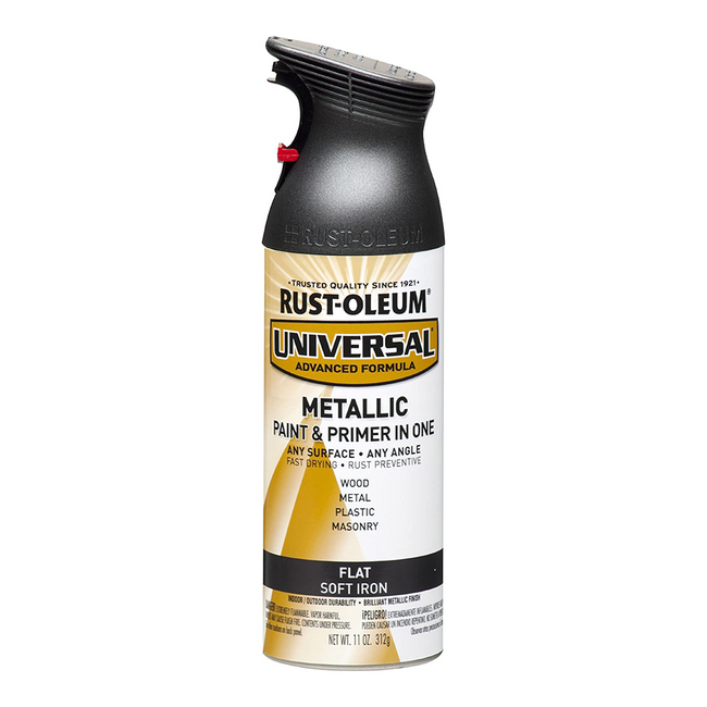 RUST-OLEUM Universal Paint & Primer Spray Paint 340g Aerosol Flat Metallic Soft Iron