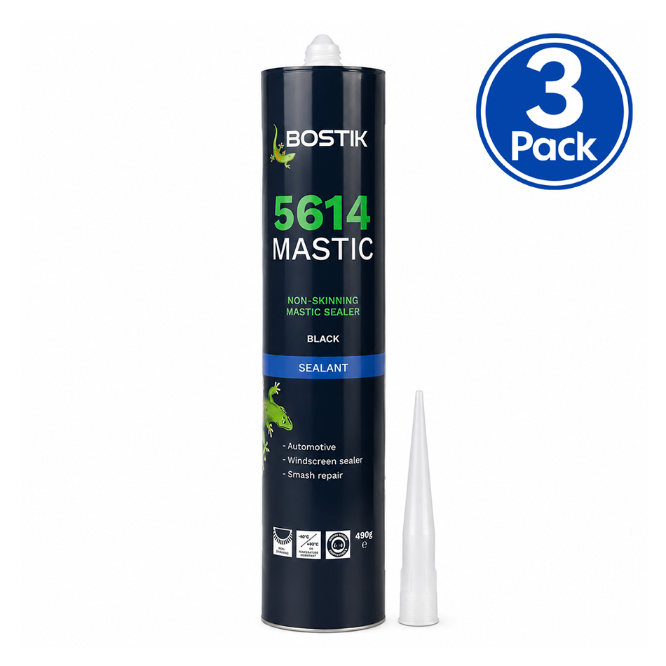 BOSTIK 5614 Black Mastic Sealant 490g Automotive Body Sealant x 3