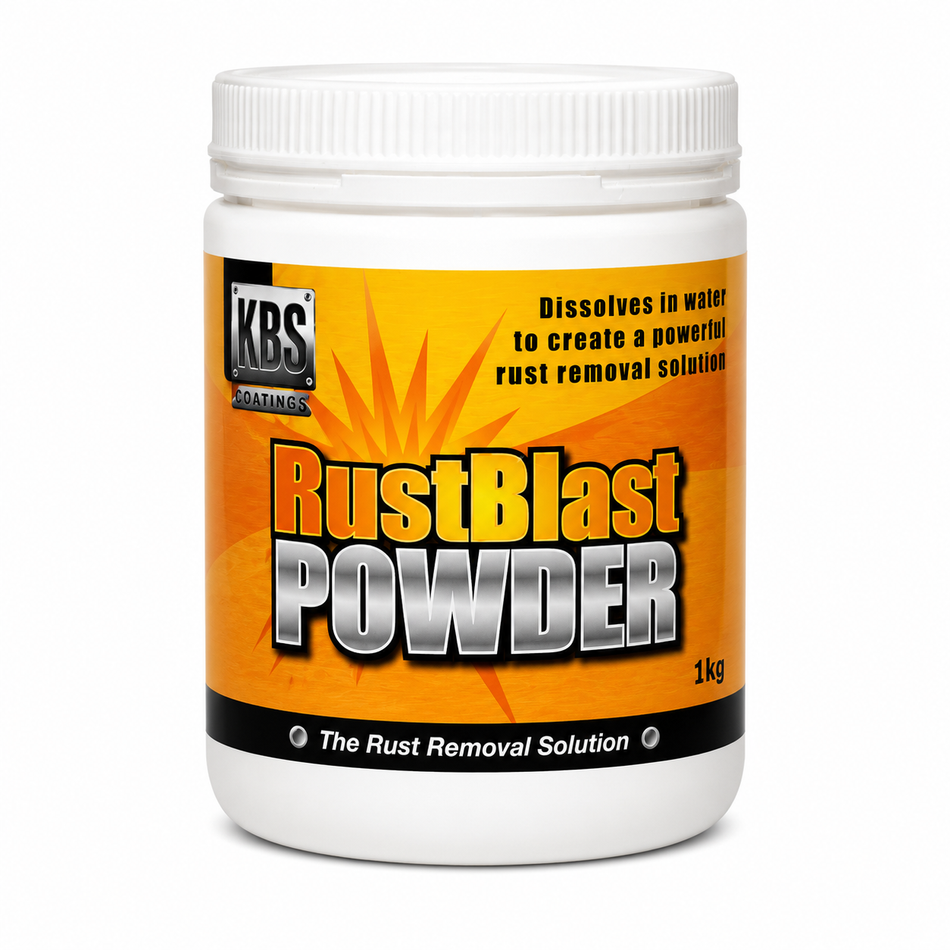 KBS RustBlast Powder 1kg Rust Remover Metal Preparation Compound