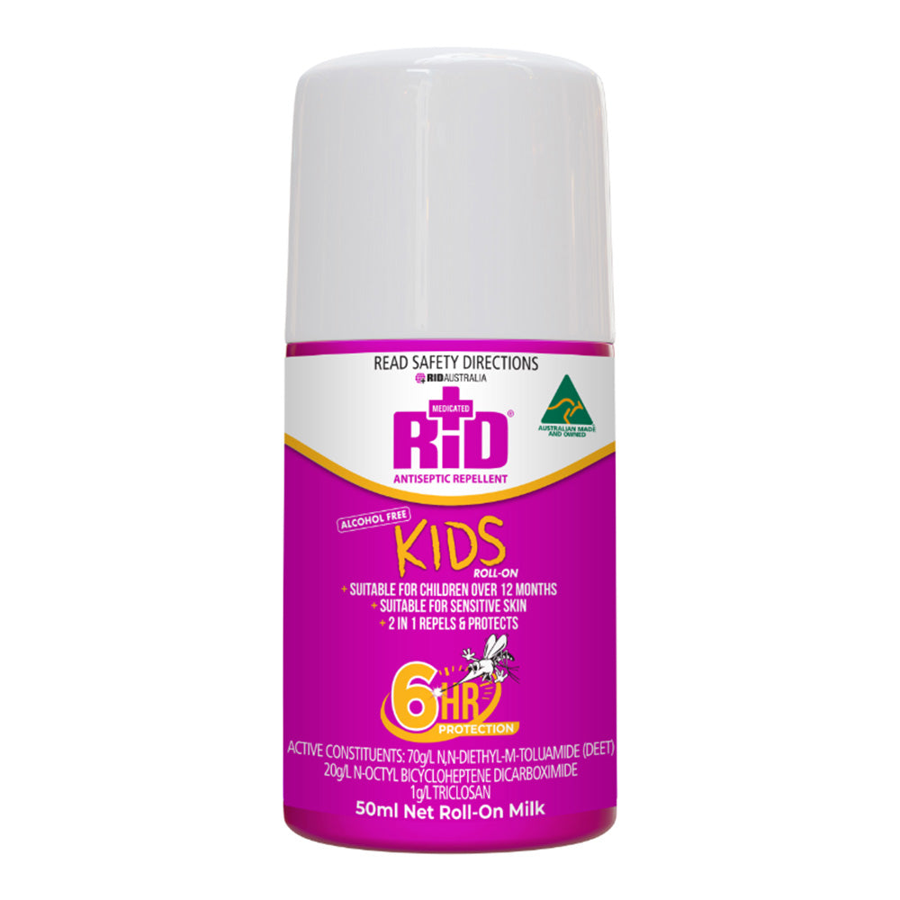 RID Kids Roll On 50ml Antiseptic Insect Bug Repellent