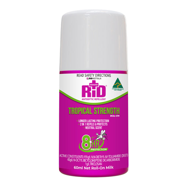 RID Tropical Roll On 60ml Antiseptic Insect Bug Repellent