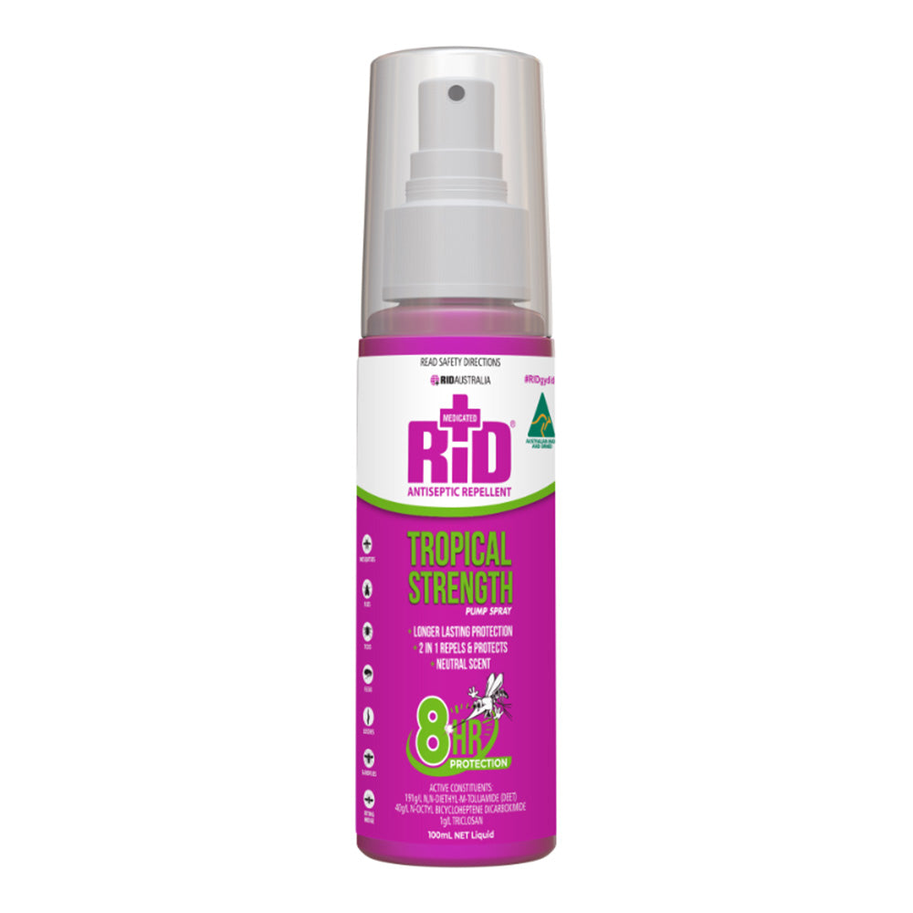 RID Tropical Pump Spray 100ml Antiseptic Insect Bug Repellent