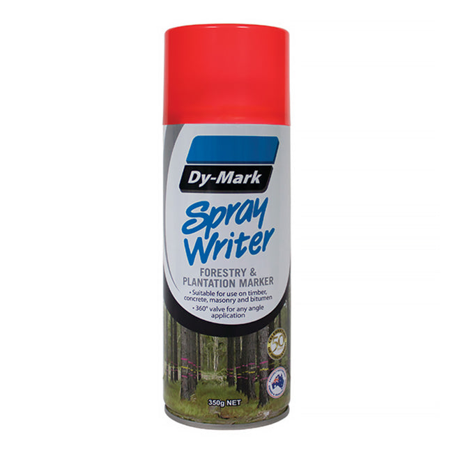 DY-MARK Spray Writer Forestry & Plantation Marker Paint Fluro Red 350g Aero