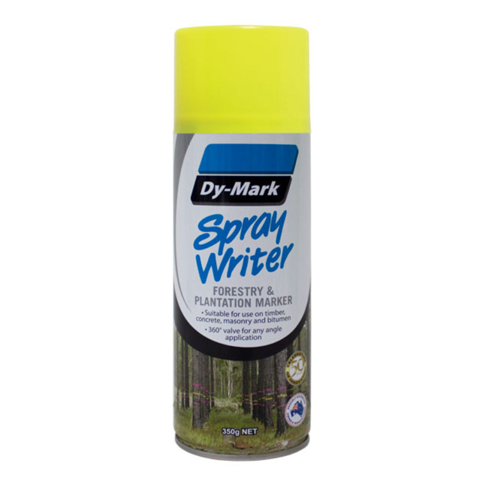 DY-MARK Spray Writer Forestry & Plantation Marker Paint Fluro Yellow 350g Aero