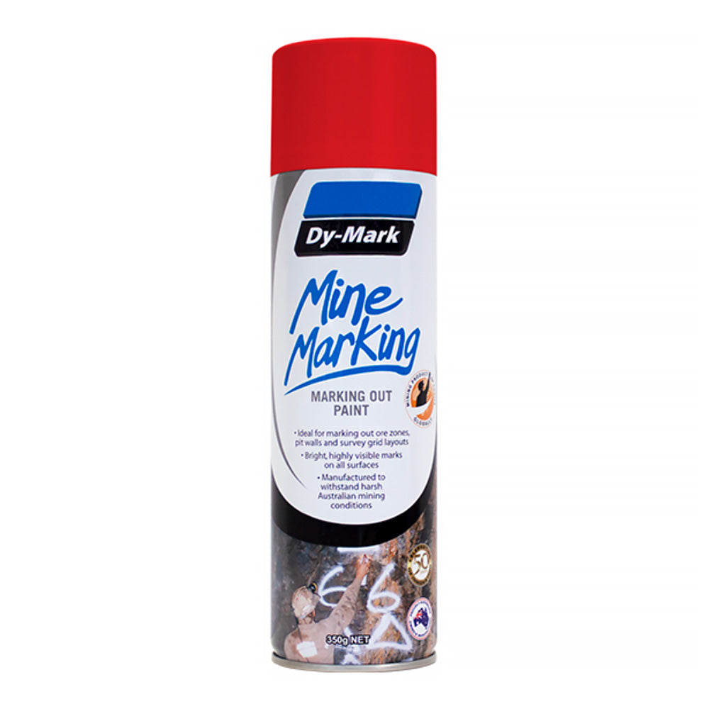 DY-MARK Mine Marking Spray Paint Red 350g Aerosol Spot Line Mark