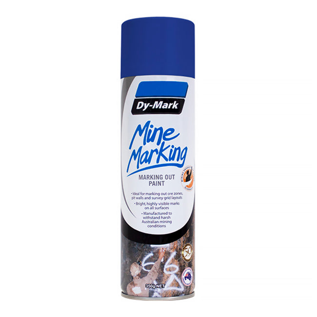 DY-MARK Mine Marking Spray Paint Blue 350g Aerosol Spot Line Mark