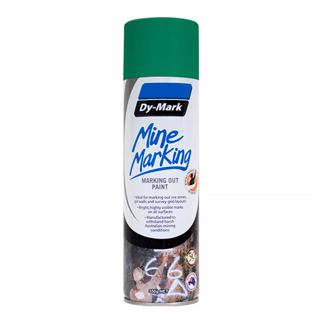 DY-MARK Mine Marking Spray Paint Green 350g Aerosol Spot Line Mark