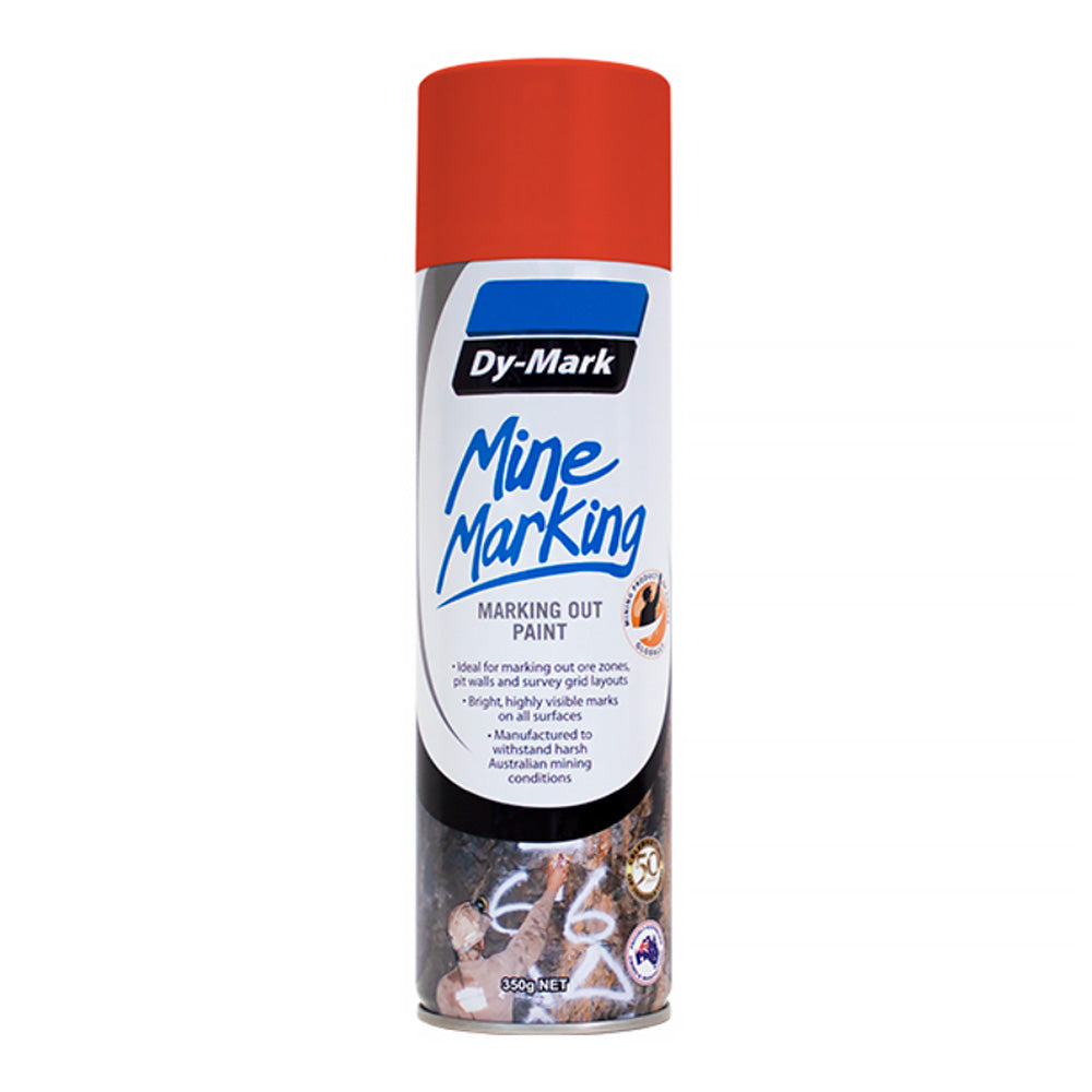 DY-MARK Mine Marking Spray Paint Orange 350g Aerosol Spot Line Mark