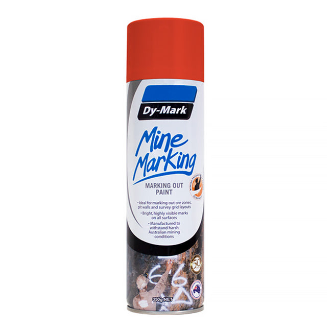 DY-MARK Mine Marking Spray Paint Orange 350g Aerosol Spot Line Mark