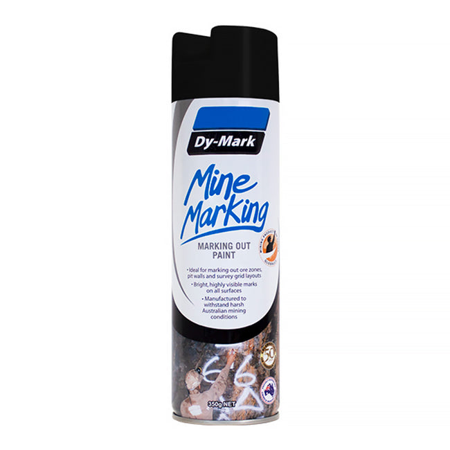 DY-MARK Mine Marking Vertical Spray Paint Black 350g Aerosol Spot Line Mark