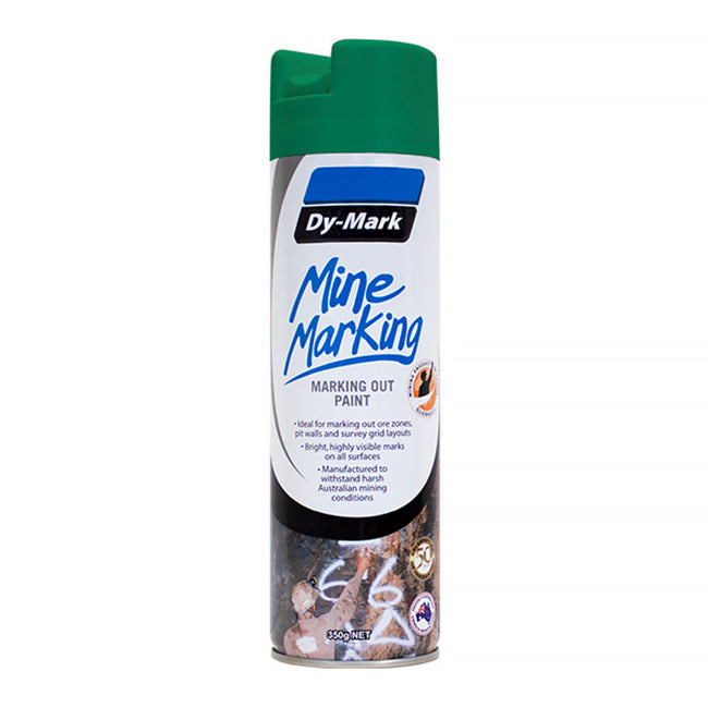 DY-MARK Mine Marking Vertical Spray Paint Green 350g Aerosol Spot Line Mark