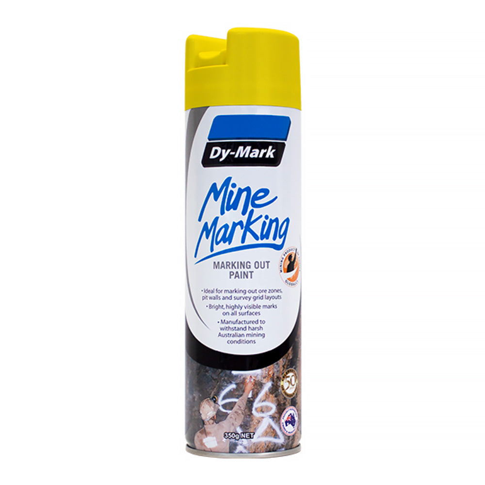 DY-MARK Mine Marking Vertical Spray Paint Yellow 350g Aerosol Spot Line Mark