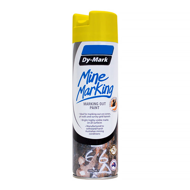 DY-MARK Mine Marking Vertical Spray Paint Yellow 350g Aerosol Spot Line Mark