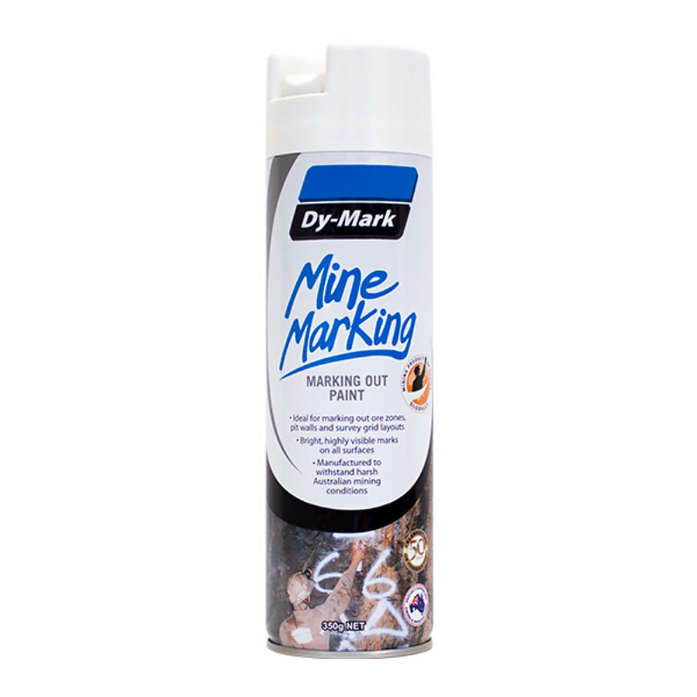 DY-MARK Mine Marking Vertical Spray Paint White 350g Aerosol Spot Line Mark