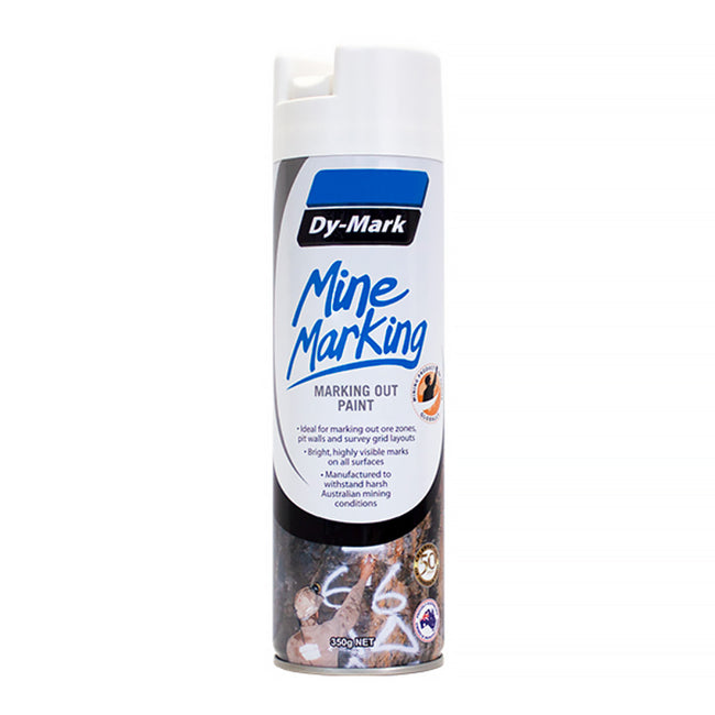 DY-MARK Mine Marking Vertical Spray Paint White 350g Aerosol Spot Line Mark