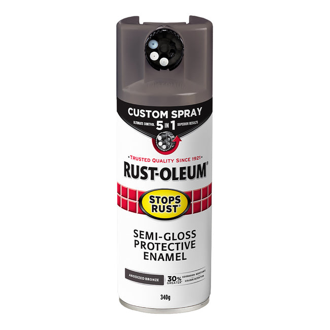RUST-OLEUM Stops Rust Custom Spray Paint 5 in 1 Protective Enamel 340g Semi Gloss Anodized Bronze