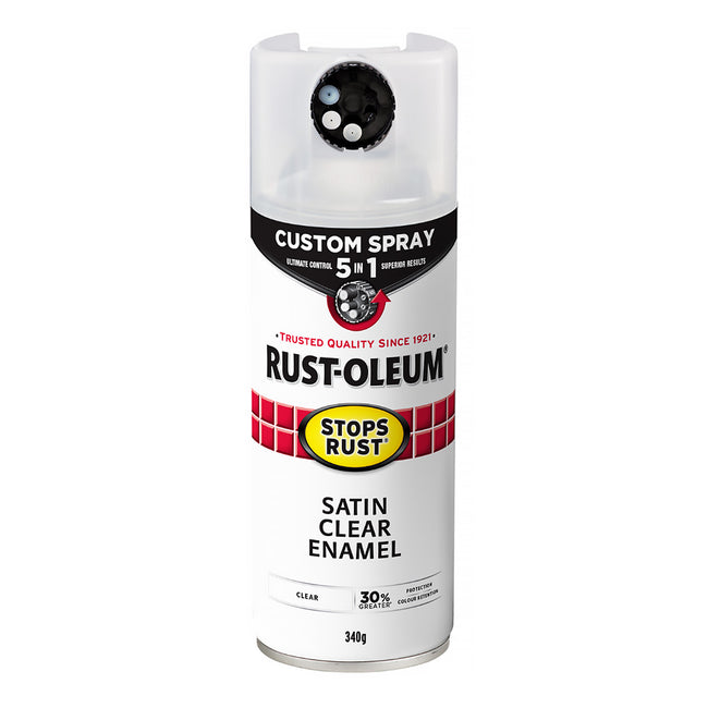 RUST-OLEUM Stops Rust Custom Spray Paint 5 in 1 Protective Enamel 340g Satin Clear