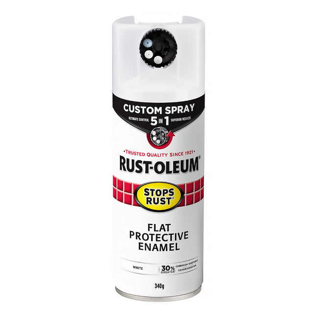 RUST-OLEUM Stops Rust Custom Spray Paint 5 in 1 Protective Enamel 340g Flat White