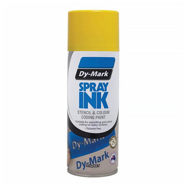 DY-MARK Spray Ink 315g Yellow Aerosol Stencil & Colour Coding Paint