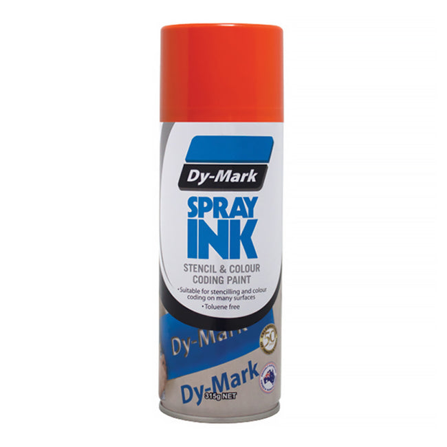 DY-MARK Spray Ink 315g Orange Aerosol Stencil & Colour Coding Paint