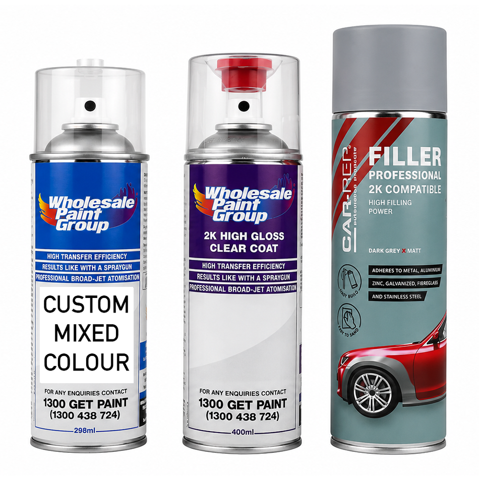 Choose Your Colour Custom Mixed Touch Up Spray Paint + 2K Clear Coat & Primer Kit