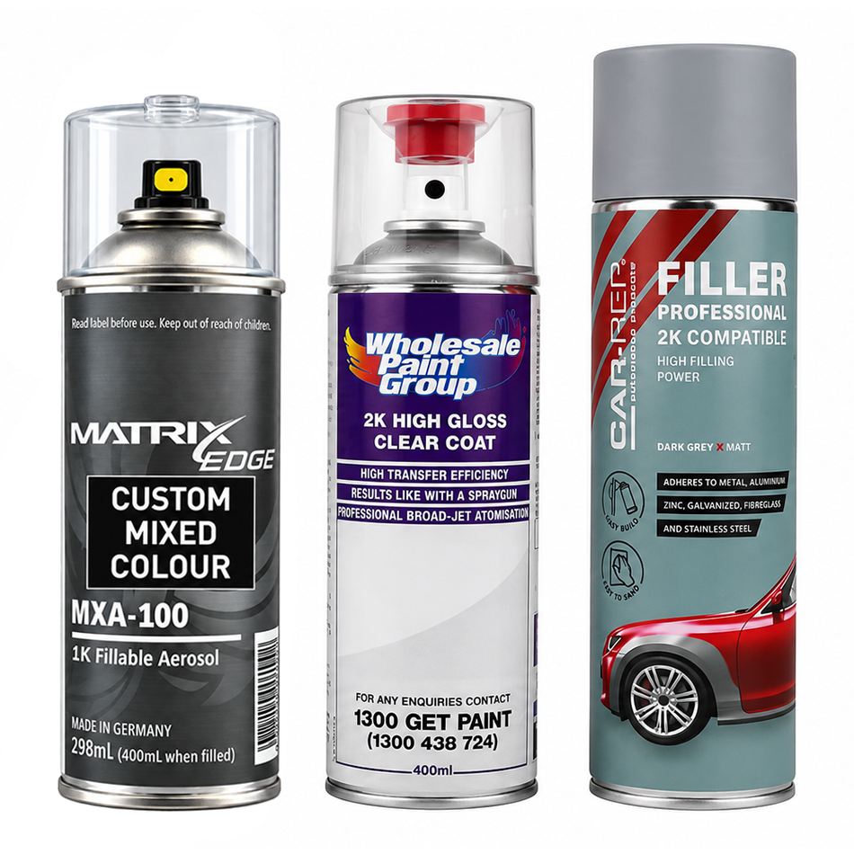 Choose Your Colour Custom Mixed Touch Up Spray Paint + 2K Clear Coat & Primer Kit