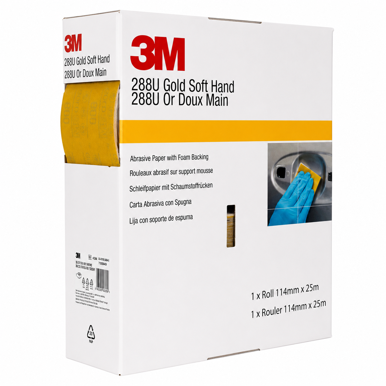 3M 40333 Gold Abrasive Roll 288U 114mm x 25m P240