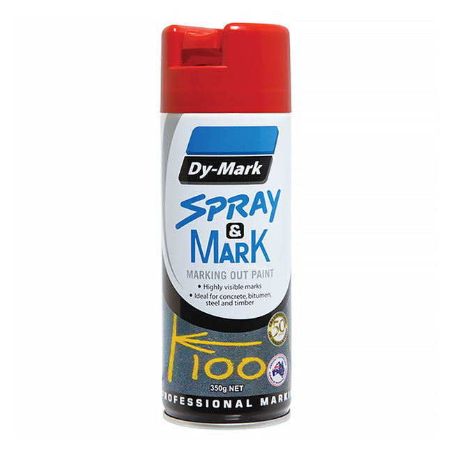 DY-MARK Spray & Mark Survey Linemarking Spray Paint Red 350g Aerosol