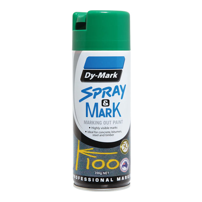 DY-MARK Spray & Mark Survey Linemarking Spray Paint Green 350g Aerosol