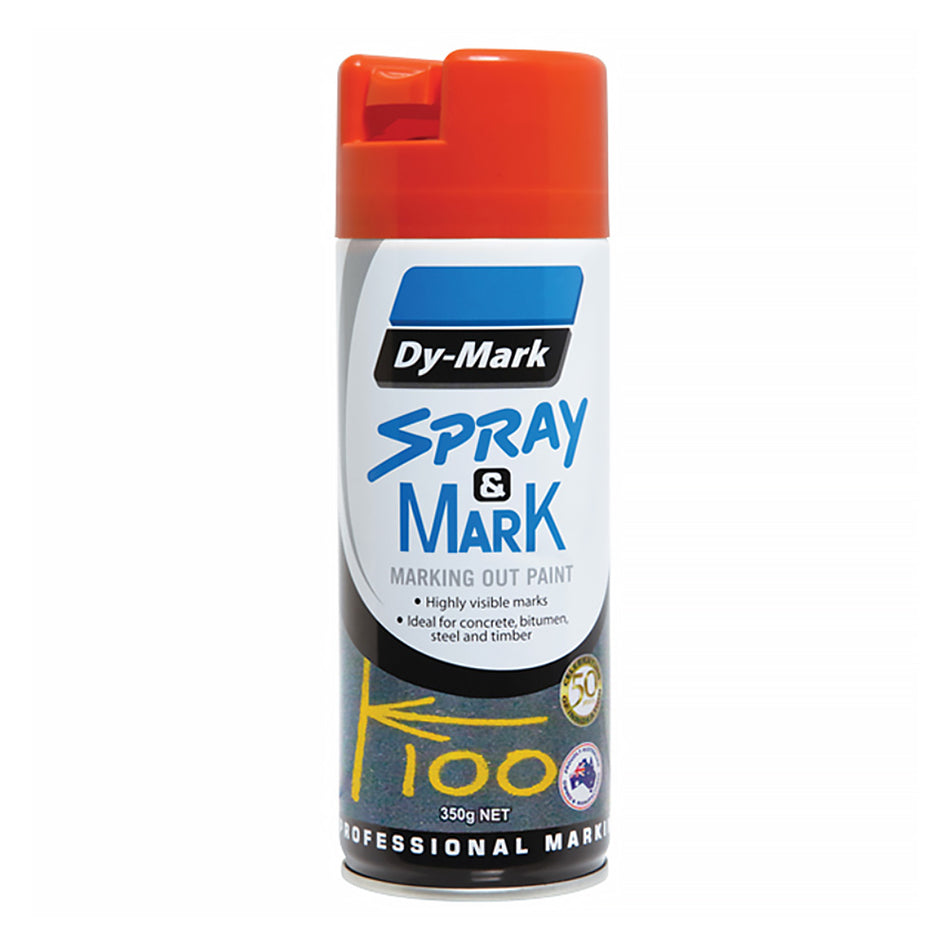 DY-MARK Spray & Mark Survey Linemarking Spray Paint Orange 350g Aerosol