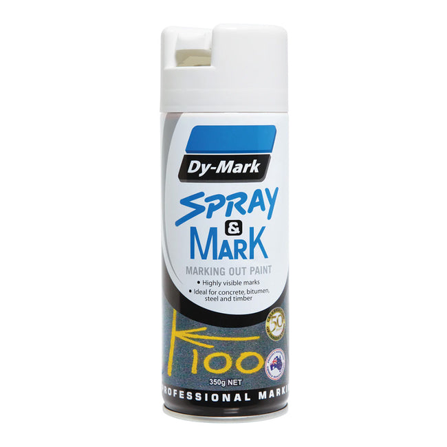 DY-MARK Spray & Mark Survey Linemarking Spray Paint White 350g Aerosol