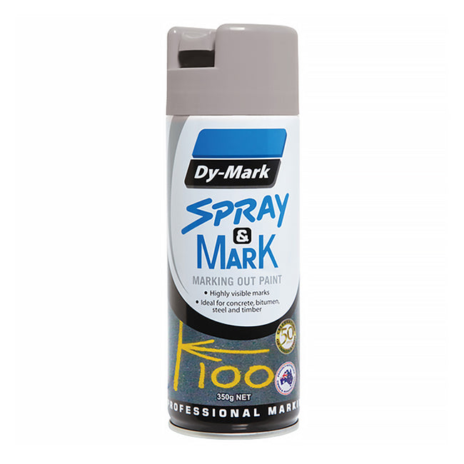 DY-MARK Spray & Mark Survey Linemarking Spray Paint Grey 350g Aerosol