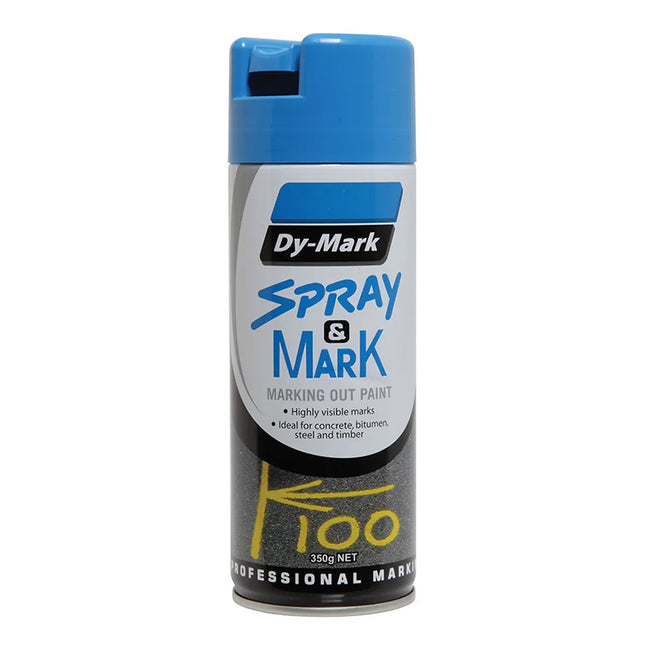 DY-MARK Spray & Mark Survey Linemarking Spray Paint Fluoro Blue 350g Aerosol