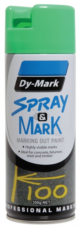 DY-MARK Spray & Mark Survey Linemarking Spray Paint Fluoro Green 350g Aerosol