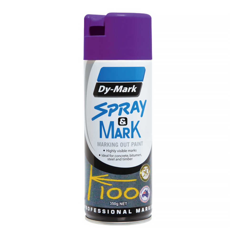 DY-MARK Spray & Mark Survey Linemarking Spray Paint Fluro Purple 350g Aerosol