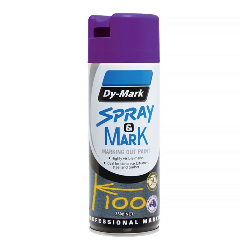 DY-MARK Spray & Mark Survey Linemarking Spray Paint Fluro Purple 350g Aerosol