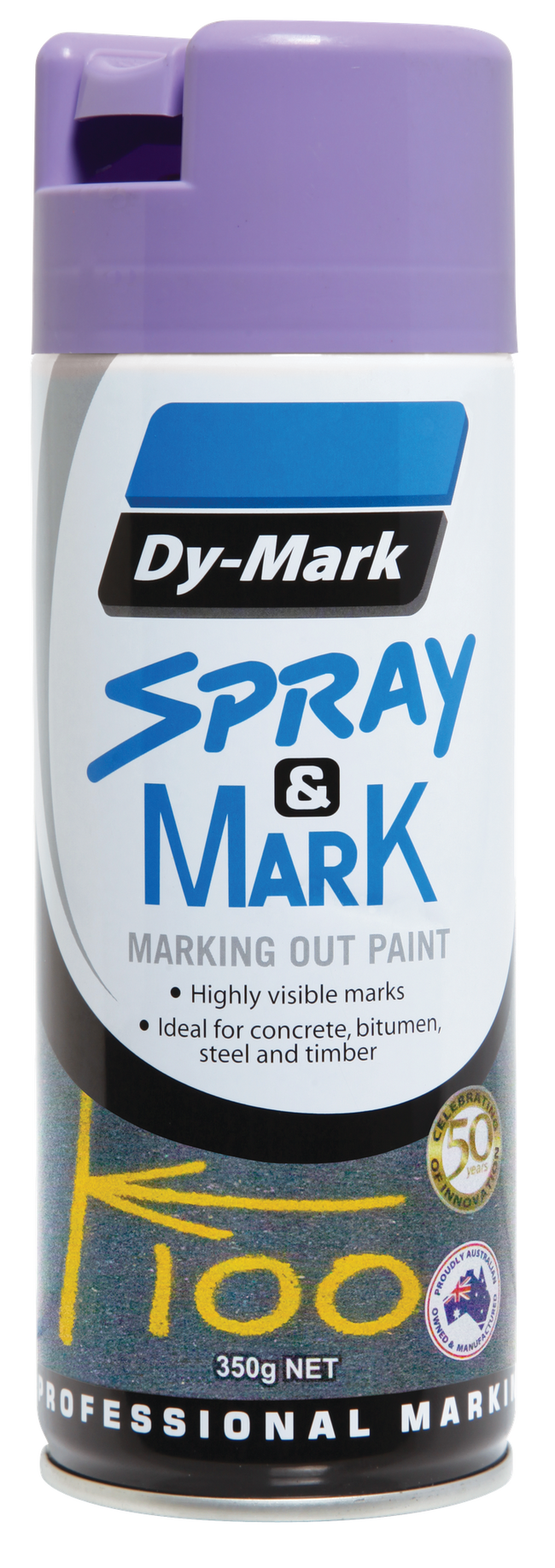 DY-MARK Spray & Mark Survey Linemarking Spray Paint Violet 350g Aerosol
