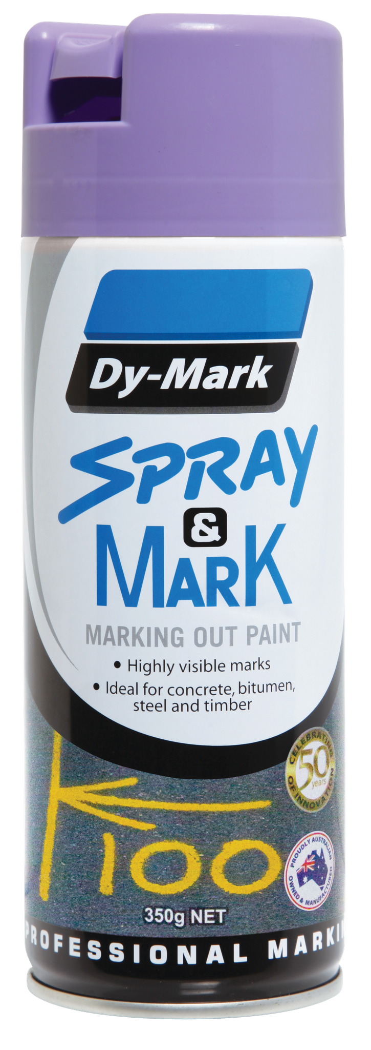 DY-MARK Spray & Mark Survey Linemarking Spray Paint Violet 350g Aerosol