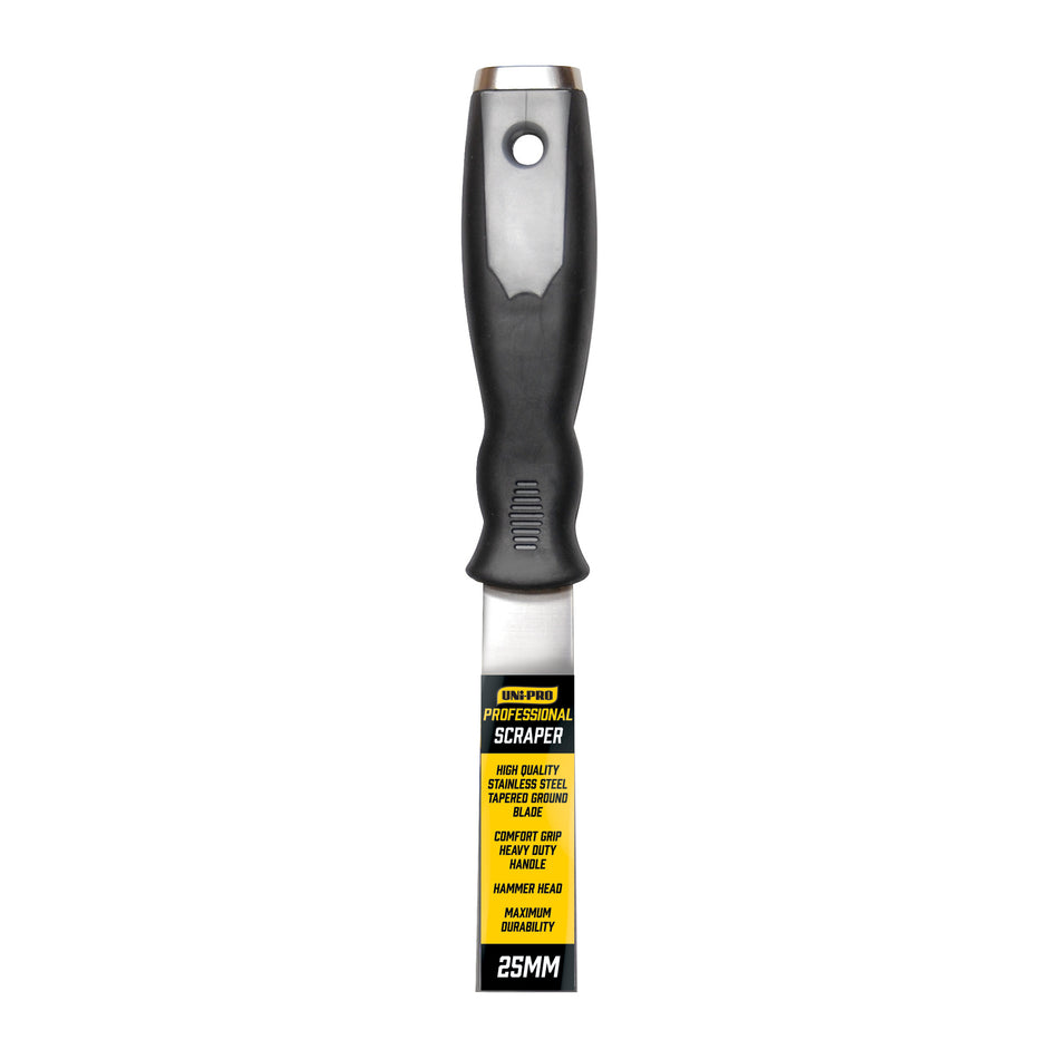 UNi-PRO Stainless Steel Scraper 25mm Multi Purpose Tool Comfort Grip