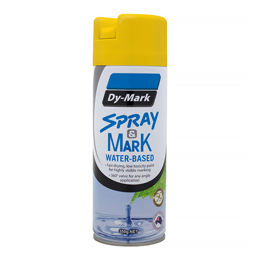 DY-MARK Waterbased Spray & Mark Survey Spray Paint Yellow 350g Aerosol