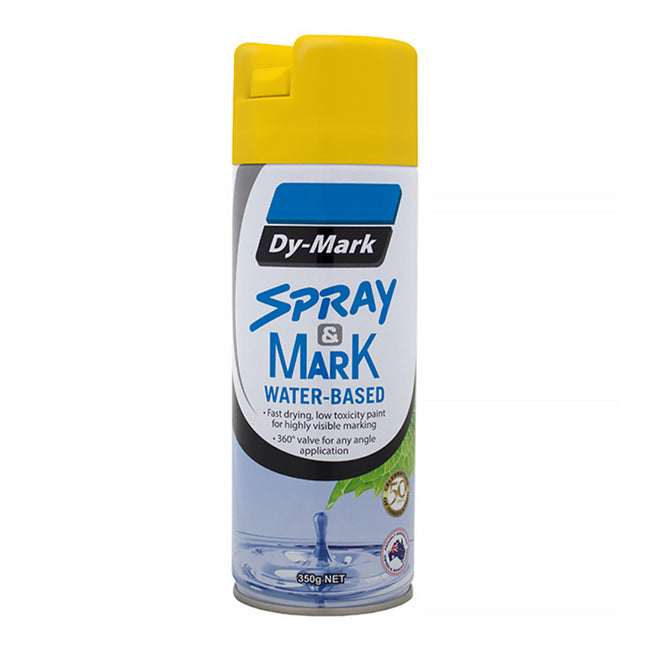 DY-MARK Waterbased Spray & Mark Survey Spray Paint Yellow 350g Aerosol