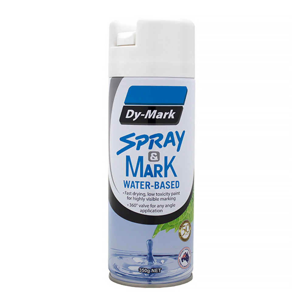 DY-MARK Waterbased Spray & Mark Survey Spray Paint White 350g Aerosol