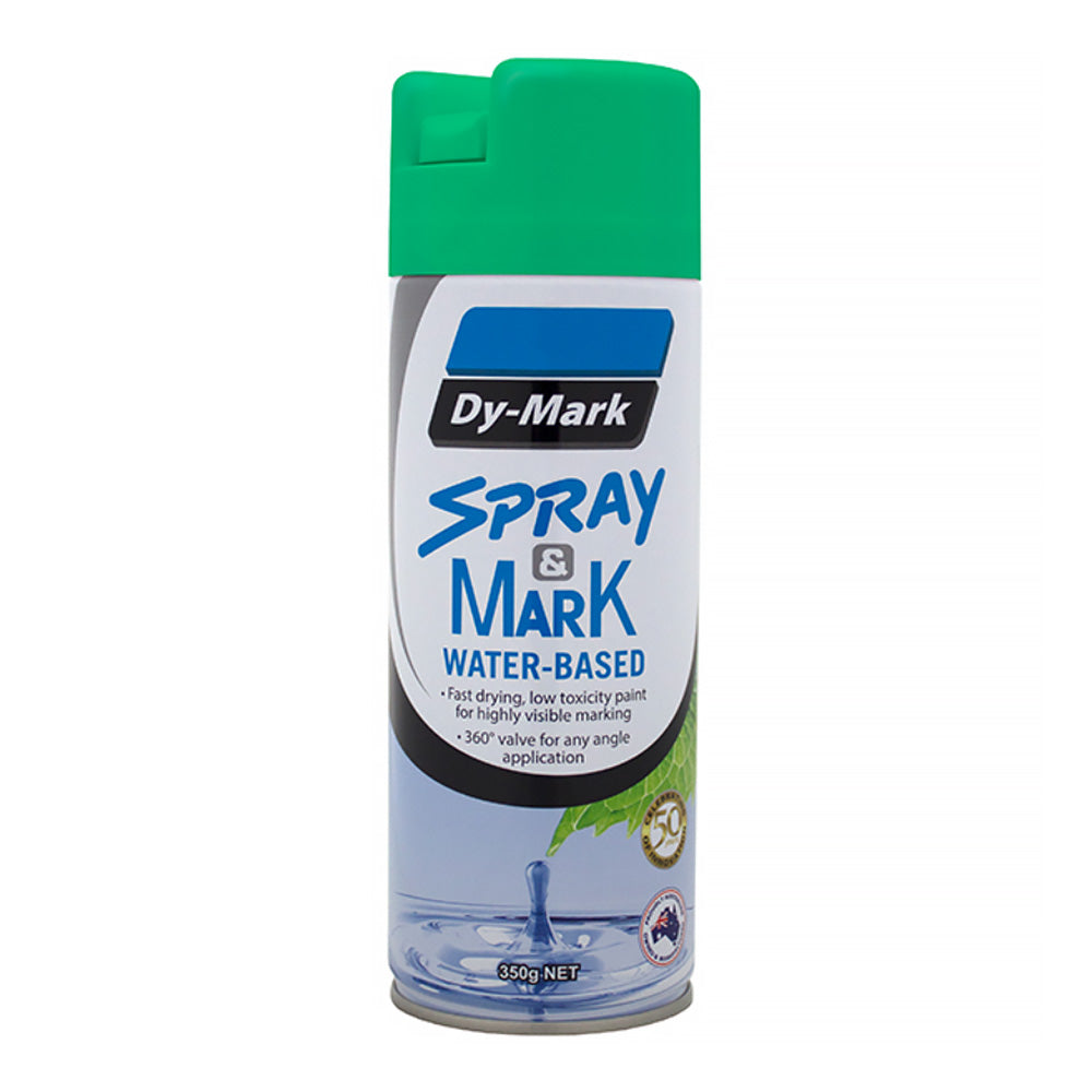 DY-MARK Waterbased Spray & Mark Survey Spray Paint Fluro Green 350g Aerosol