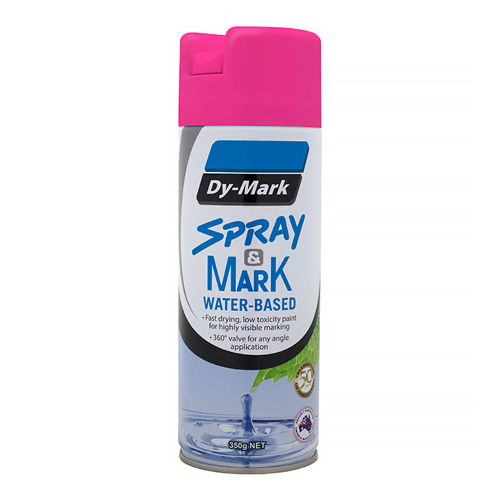 DY-MARK Waterbased Spray & Mark Survey Spray Paint Fluro Pink 350g Aerosol