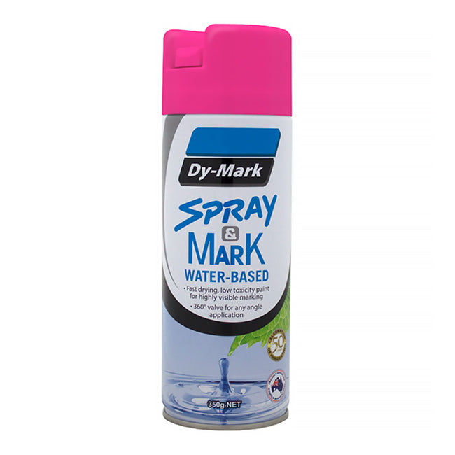 DY-MARK Waterbased Spray & Mark Survey Spray Paint Fluro Pink 350g Aerosol