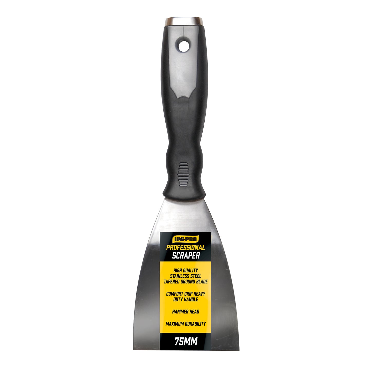 UNi-PRO Stainless Steel Scraper 75mm Multi Purpose Tool Comfort Grip