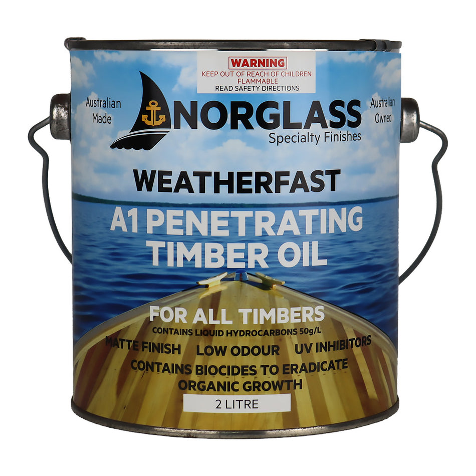 NORGLASS Weatherfast A1 Penetrating Timber Oil 2L Exterior Wood Finish
